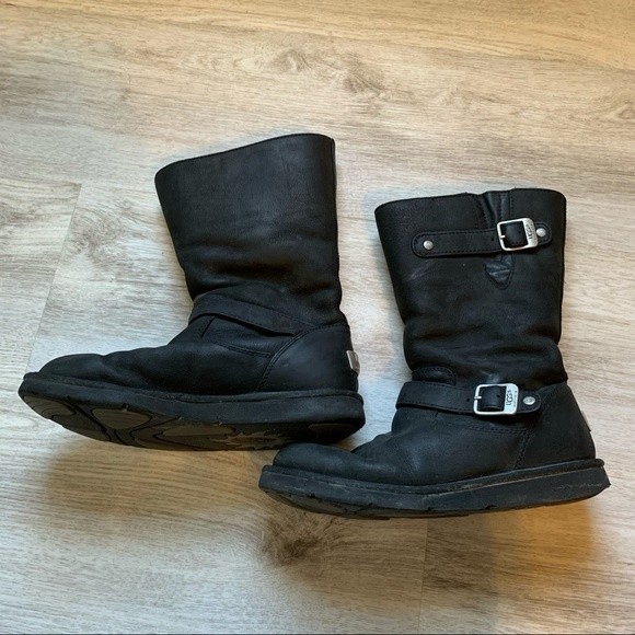 Ugg Kensington Moto Black Boot, Size 9 - Picture 2 of 6